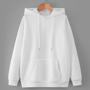 PLAIN WHITE FLEECE HOODIE