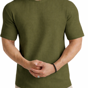 Waffle Knit Tee – Olive